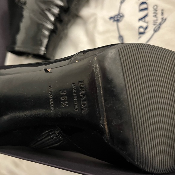 Prada booties new with slipper bag and box, never worn outside but small tear. - Picture 3 of 6